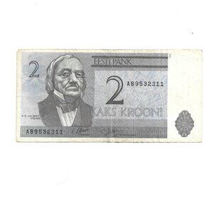 1992 Estonia 2 Krooni Banknite [b1]